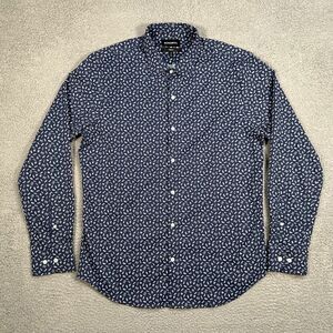 Bonobos Shirt Mens XL Blue Candy All Over Print Casual Preppy Stretch Logo Nylon